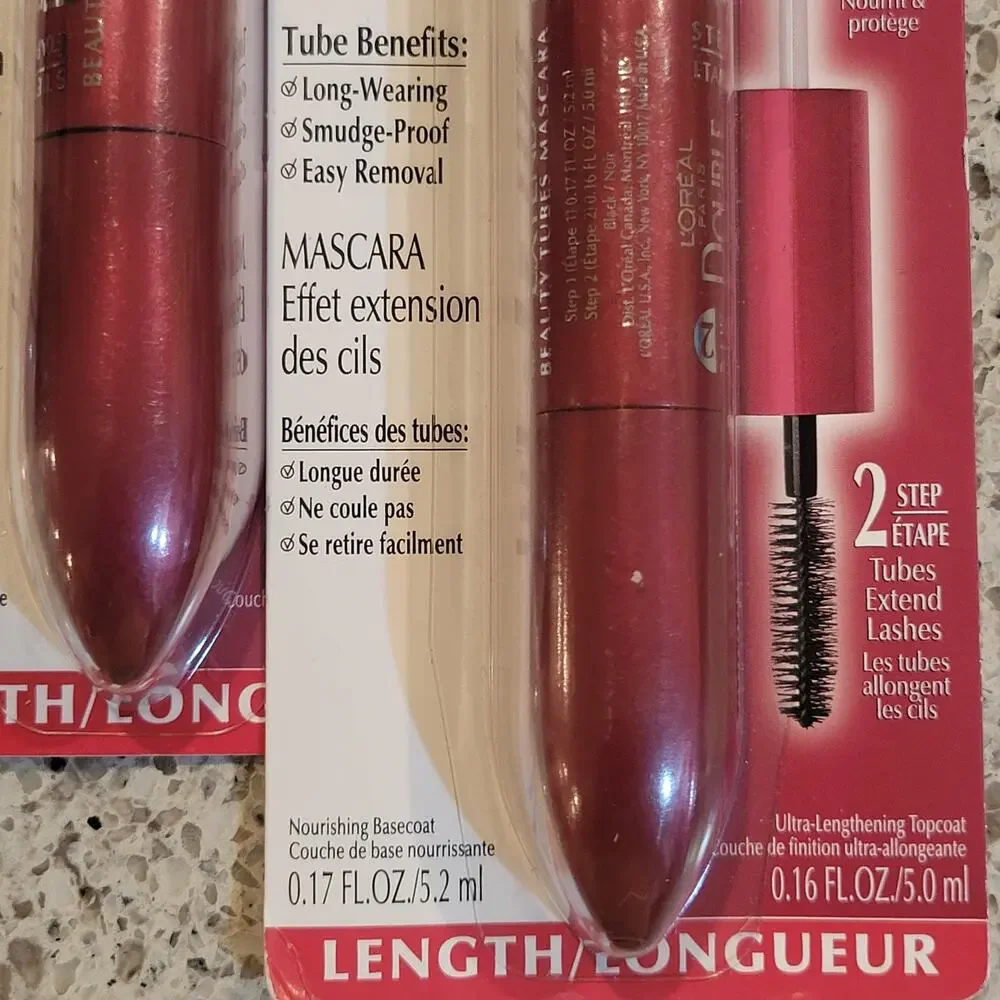 3x L'Oréal Paris Double Extend Beauty Tubes Lash Extension Washable Mascara NEW